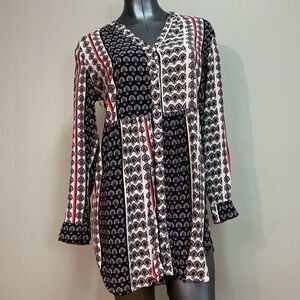 JOSIE NATORI Rayon long oversized tunic mini dress